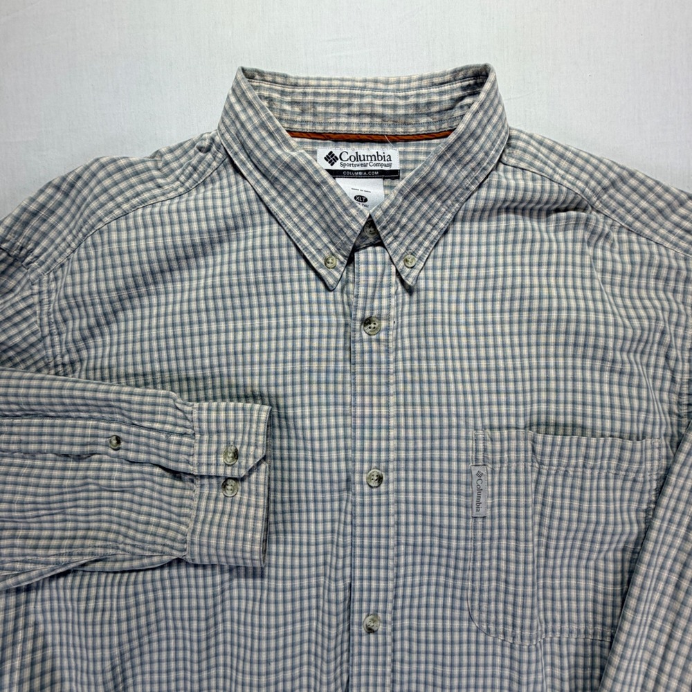 Columbia Sportswear Company Mens XLT Plaid Long Sleeve Button Up Shirt Tall
